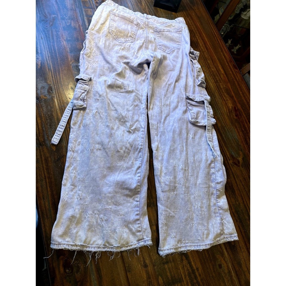 AMERICAN BAZI Lilac Purple Acid Wash Cargo Pants Streetwear Size Large‎ - Picture 11 of 14